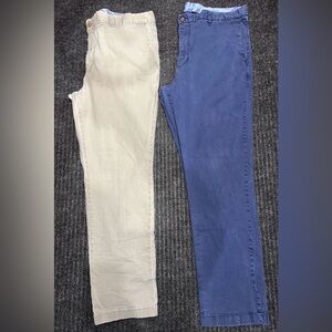 Tommy Bahama Mens Pants 42x32 Bundle of 2 Blue Tan Stretch Casual Chino